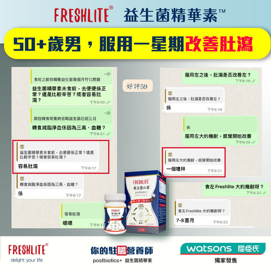 好評59：40歲男性，容易肚瀉⋯⋯ - 新康來 FRESHLITE｜日本後生元No.1專家